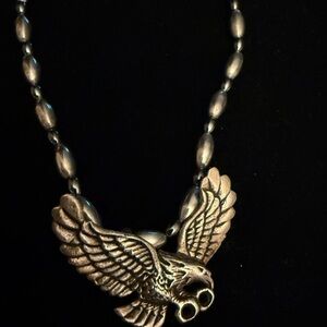 Vintage Native American Sterling Eagle Pendant Necklace